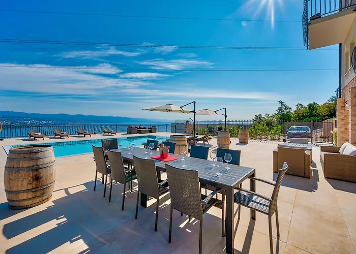 Esarjo With Heated Pool And Sea View Villa Veprinac
